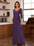 Chiffon V-Neck 3/4 Sleeveless Ruched Mother of the Bride Pantsuits with Sash