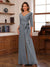 Chiffon V-Neck 3/4 Sleeveless Ruched Mother of the Bride Pantsuits with Sash