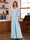 Chiffon V-Neck 3/4 Sleeveless Ruched Mother of the Bride Pantsuits with Sash