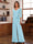 Chiffon V-Neck 3/4 Sleeveless Ruched Mother of the Bride Pantsuits with Sash