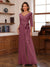 Chiffon V-Neck 3/4 Sleeveless Ruched Mother of the Bride Pantsuits with Sash