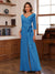 Chiffon V-Neck 3/4 Sleeveless Ruched Mother of the Bride Pantsuits with Sash