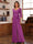 Chiffon V-Neck 3/4 Sleeveless Ruched Mother of the Bride Pantsuits with Sash