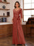Chiffon V-Neck 3/4 Sleeveless Ruched Mother of the Bride Pantsuits with Sash