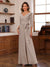 Chiffon V-Neck 3/4 Sleeveless Ruched Mother of the Bride Pantsuits with Sash