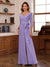 Chiffon V-Neck 3/4 Sleeveless Ruched Mother of the Bride Pantsuits with Sash