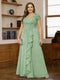A-Line/Princess Sweetheart Short Sleeves Plus Size Mother of the Bride Dresses with Appliques & Ruffles