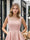 A-Line Chich Square Neck Sequin Short Homecoming Dresses with Bow