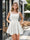 A-Line Chich Square Neck Sequin Short Homecoming Dresses with Bow