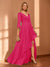 A-Line/Princess Hi-Low V-Neck 3/4 Sleeves Chiffon Mother of the Bride Dresses