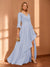 A-Line/Princess Hi-Low V-Neck 3/4 Sleeves Chiffon Mother of the Bride Dresses