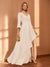 A-Line/Princess Hi-Low V-Neck 3/4 Sleeves Chiffon Mother of the Bride Dresses