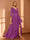 A-Line/Princess Hi-Low V-Neck 3/4 Sleeves Chiffon Mother of the Bride Dresses