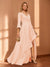A-Line/Princess Hi-Low V-Neck 3/4 Sleeves Chiffon Mother of the Bride Dresses