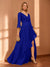A-Line/Princess Hi-Low V-Neck 3/4 Sleeves Chiffon Mother of the Bride Dresses