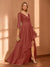 A-Line/Princess Hi-Low V-Neck 3/4 Sleeves Chiffon Mother of the Bride Dresses