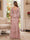 Sheath/Column V-Neck Short Sleeves Floor-Length Appliques Mother of the Bride Dresses with Cape