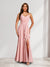 Trumpet/Mermaid Straps V-Neck Chiffon Bridesmaid Dresses with Ruffles & Split Side
