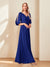A-Line/Princess V-Neck Half Sleeves Chiffon Mother of the Bride Dresses