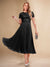 A-Line/Princess Scoop Short Sleeves Pleated Mother of the Bride Dresses with Appliques