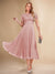 A-Line/Princess Scoop Short Sleeves Pleated Mother of the Bride Dresses with Appliques