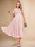 A-Line/Princess Scoop Short Sleeves Pleated Mother of the Bride Dresses with Appliques