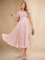A-Line/Princess Scoop Short Sleeves Pleated Mother of the Bride Dresses with Appliques