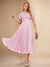 A-Line/Princess Scoop Short Sleeves Pleated Mother of the Bride Dresses with Appliques
