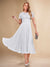 A-Line/Princess Scoop Short Sleeves Pleated Mother of the Bride Dresses with Appliques