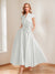 A-Line/Princess V-Neck Short Sleeves Mother of the Bride Dresses with Pockets & Flower