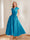 A-Line/Princess V-Neck Short Sleeves Mother of the Bride Dresses with Pockets & Flower