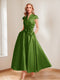 A-Line/Princess V-Neck Short Sleeves Mother of the Bride Dresses with Pockets & Flower