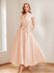 A-Line/Princess V-Neck Short Sleeves Mother of the Bride Dresses with Pockets & Flower