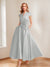 A-Line/Princess V-Neck Short Sleeves Mother of the Bride Dresses with Pockets & Flower