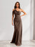 Sheath/Column Asymmetrical One-Shoulder Ruched Long Bridesmaid Dresses