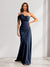Sheath/Column Asymmetrical One-Shoulder Ruched Long Bridesmaid Dresses