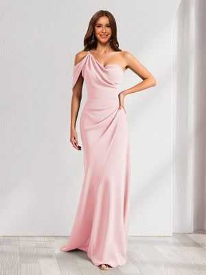 commense asymmetrical one shoulder gradient long dress Floral Asymmetrical Drop Shoulder Maxi Dress