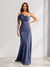 Sheath/Column Asymmetrical One-Shoulder Ruched Long Bridesmaid Dresses