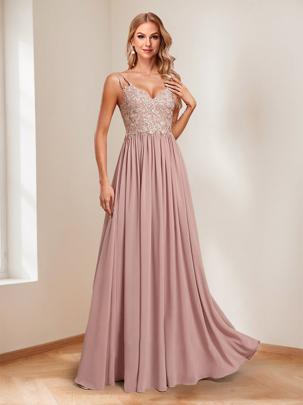 A-Line/Princess Spaghetti Straps Mother of the Bride Dresses with Appliques & Beadings & Cape