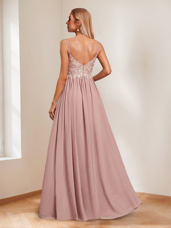 A-Line/Princess Spaghetti Straps Mother of the Bride Dresses with Appliques & Beadings & Cape