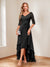 A-Line/Princess V-Neck Half Sleeves Asymmetrical Mother of the Bride Dresses with Appliques