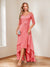 A-Line/Princess V-Neck Half Sleeves Asymmetrical Mother of the Bride Dresses with Appliques