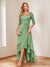 A-Line/Princess V-Neck Half Sleeves Asymmetrical Mother of the Bride Dresses with Appliques