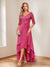 A-Line/Princess V-Neck Half Sleeves Asymmetrical Mother of the Bride Dresses with Appliques