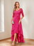 A-Line/Princess V-Neck Half Sleeves Asymmetrical Mother of the Bride Dresses with Appliques