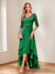 A-Line/Princess V-Neck Half Sleeves Asymmetrical Mother of the Bride Dresses with Appliques