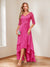 A-Line/Princess V-Neck Half Sleeves Asymmetrical Mother of the Bride Dresses with Appliques