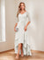 A-Line/Princess V-Neck Half Sleeves Asymmetrical Mother of the Bride Dresses with Appliques