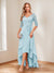 A-Line/Princess V-Neck Half Sleeves Asymmetrical Mother of the Bride Dresses with Appliques