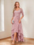 A-Line/Princess V-Neck Half Sleeves Asymmetrical Mother of the Bride Dresses with Appliques